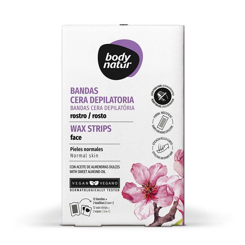 Body Natur Wax Strips Face (Sweet Almond Oil) — Body Natur | شرائح شمعية لإزالة شعر الوجه بزيت اللوز الحلو